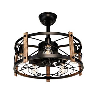 ELEMENT ACE 20 Inch Cage Ceiling Fan with Remote Control and Light Fixture