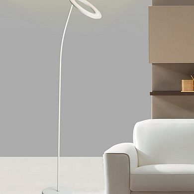 ELEMENT ACE Tall Metal Torchiere Floor Lamp with Halo Design and Matte Finish