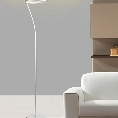 ELEMENT ACE Tall Metal Torchiere Floor Lamp with Halo Design and Matte Finish