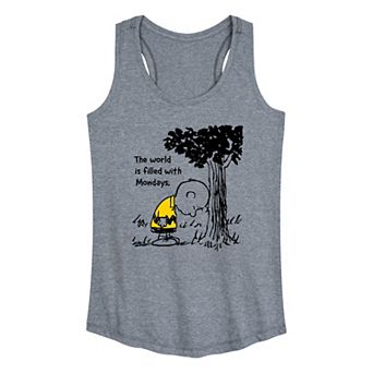 Women's Peanuts Charlie Brown The World Is Filled With Mondays Racerback Tank Top