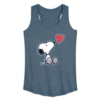 Women's Peanuts Snoopy Airbrush Heart Racerback Tank Top