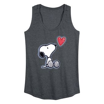 Women's Peanuts Snoopy Airbrush Heart Racerback Tank Top