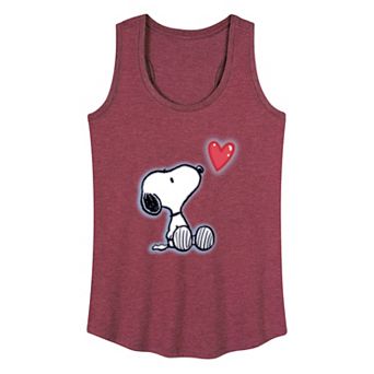 Women's Peanuts Snoopy Airbrush Heart Racerback Tank Top