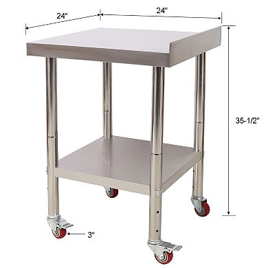 ELEMENT ACE Heavy Duty Stainless Steel Commercial Prep Table with Adjustable Undershelf