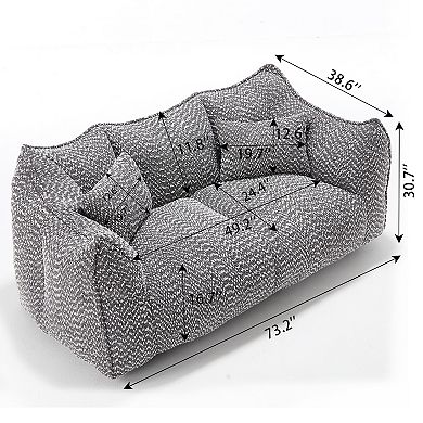GOMYHOME Modern Low-Profile Upholstered Sofa, Compressed Lounge Couch, Gray