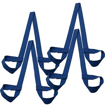 4 pc Stretch Strap with Foot Loops Adjustable Yoga Exercise Band