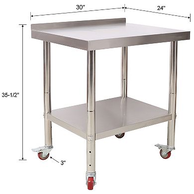 ELEMENT ACE Heavy-Duty Stainless Steel Commercial Prep Table with Adjustable Undershelf