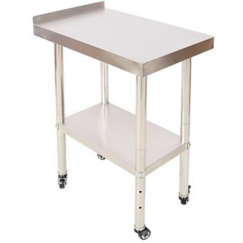 ELEMENT ACE Heavy Duty Stainless Steel Prep Table with Adjustable Undershelf and Casters