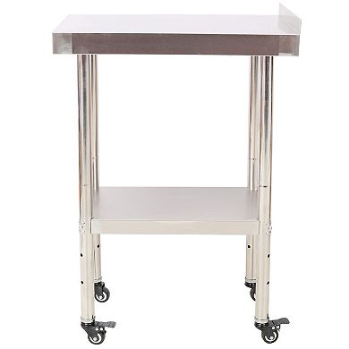 ELEMENT ACE Heavy Duty Stainless Steel Prep Table with Adjustable Undershelf and Casters