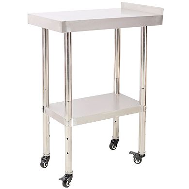 ELEMENT ACE Heavy Duty Stainless Steel Prep Table with Adjustable Undershelf and Casters