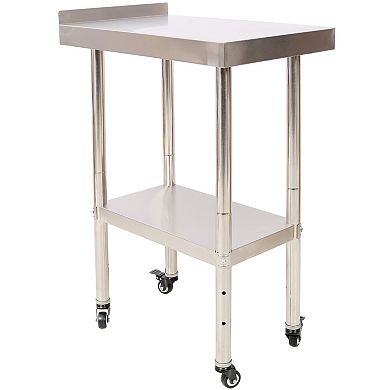 ELEMENT ACE Heavy Duty Stainless Steel Prep Table with Adjustable Undershelf and Casters