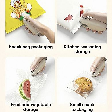 2-PC Portable Mini Bag Heat Sealer with Rechargeable Design for Food Storage