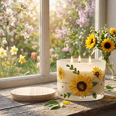 Studio 66 Simply Vine & Bloom Sunflower Tri-Wick Scented Candle