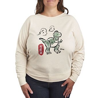 Plus Size Disney / Pixar's Toy Story Rex Sketch French Terry Long Sleeve Tee
