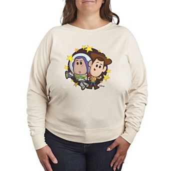 Plus Size Disney / Pixar's Toy Story Buzz & Woody French Terry Long Sleeve Tee