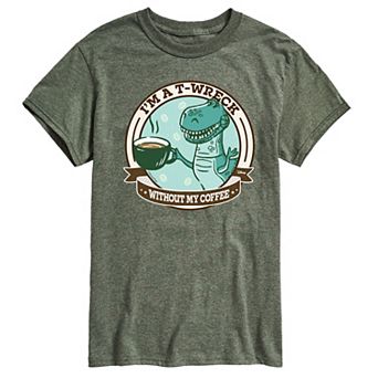 Men's Disney / Pixar's Toy Story Rex I'm A T-Wreck Without My Coffee Graphic Tee