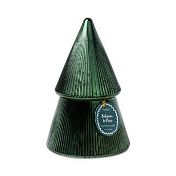 Foundry Balsam & Pine 7-oz. Deep Green Ribbed Mercury Glass Tree Candle
