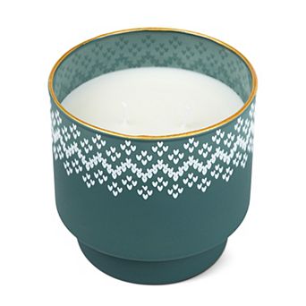 Foundry Balsam & Pine 14-oz. Deep Teal Green Footed Frosted Glass Candle