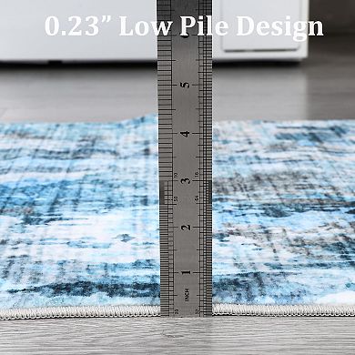 Abstract Pattern Area Rug - Machine Washable & Non-Slip Runner Rug for Living Room Bedroom Hallway