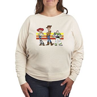 Plus Size Disney / Pixar's Toy Story Jessie, Woody, & Buzz Lightyear French Terry Long Sleeve Tee