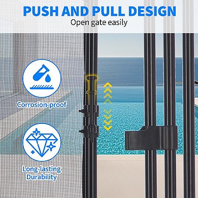 Removable Pool Safety Fence, Tear-Resistant Mesh with Rust-Proof Frame for Pools, Ponds