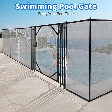 Removable Pool Safety Fence, Tear-Resistant Mesh with Rust-Proof Frame for Pools, Ponds