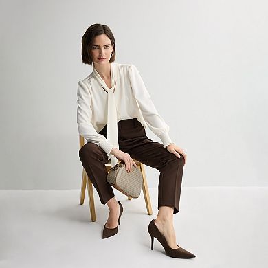 Women's Nine West Tie Neck Button-Down Blouse
