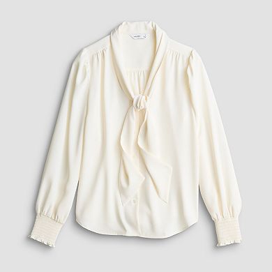 Women's Nine West Tie Neck Button-Down Blouse