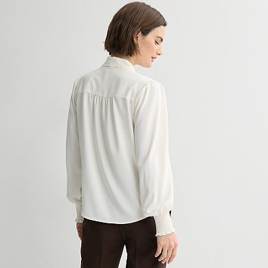 Women's Nine West Tie Neck Button-Down Blouse