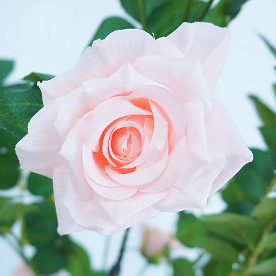 4Ft Artificial Rose Tree with Pretty Flowers, Realistic Faux Rose Plant in Pot For Home, Office