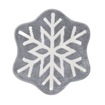 St. Nicholas Square® Shaped Snowflake Bathroom Rug