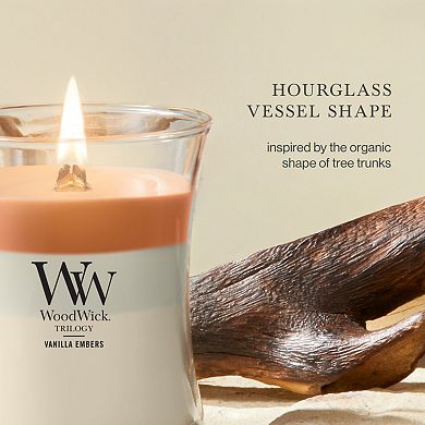 WoodWick Vanilla Embers Trio Medium Hourglass Candle