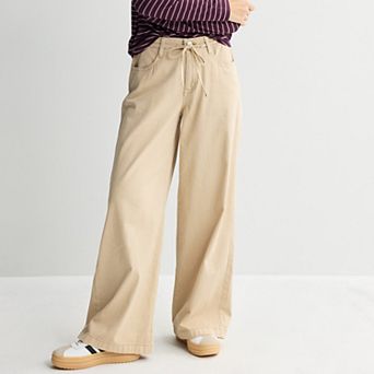 Juniors' SO® Low Rise Tie Waist Wide Leg Pants