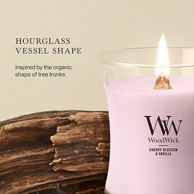 WoodWick Cherry Blossom & Vanilla 9.7-oz. Medium Hourglass Candle Jar