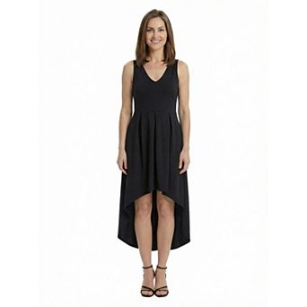 Petite 24Seven Comfort Apparel Sleeveless Pleated Fit & Flare Pocket Midi Dress