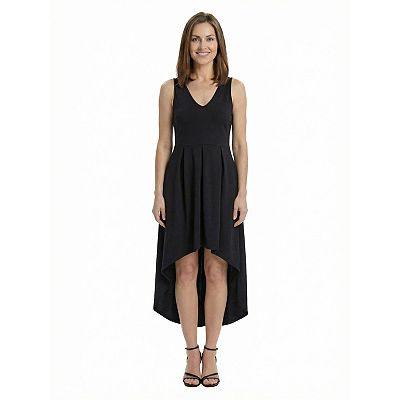 black fit and flare dress with pockets Karen Kane 3/4 Sleeve Fit & Flare Dress in Black Medium main image 1