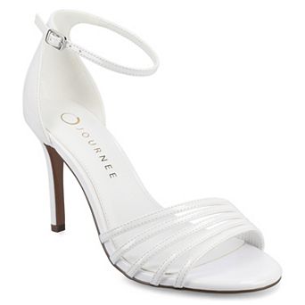 Journee Felicity Women's Metallic Ankle Strap Open-Toe Stiletto Sandals