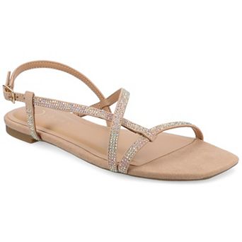 Journee Francis Women's Square Toe Strappy Flat Sandals