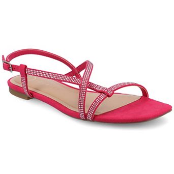 Journee Francis Women's Square Toe Strappy Flat Sandals