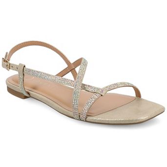 Journee Francis Women's Square Toe Strappy Flat Sandals