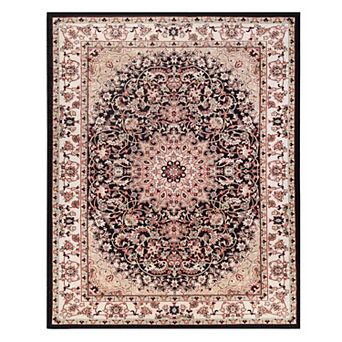SUPERIOR Chatou Traditional Floral Medallion Border Washable Area Rug