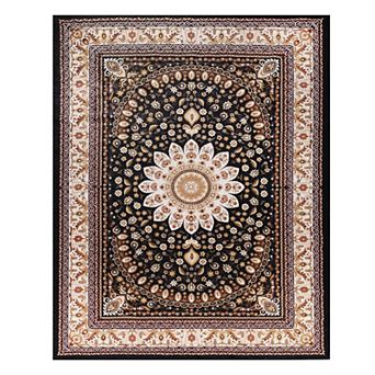 SUPERIOR Milan Traditional Floral Medallion Washable Area Rug