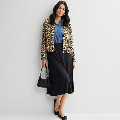 Women's Croft & Barrow® Knit Midi Skirt