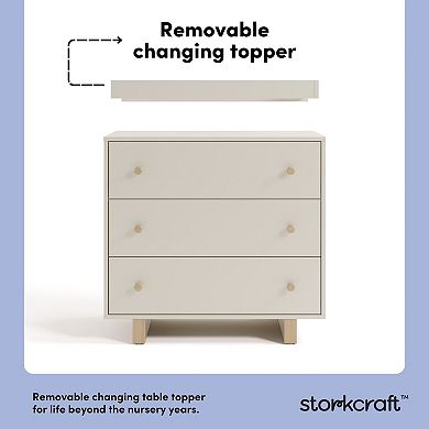 Storkcraft Texas 3-Drawer Chest Dresser with Removable Changing Topper