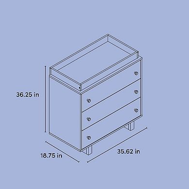 Storkcraft Texas 3-Drawer Chest Dresser with Removable Changing Topper