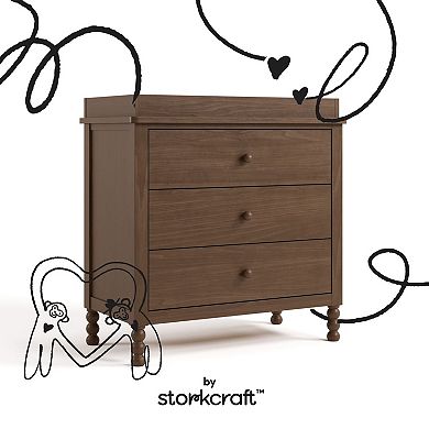 Storkcraft Rio 3-Drawer Chest Dresser with Removable Changing Topper