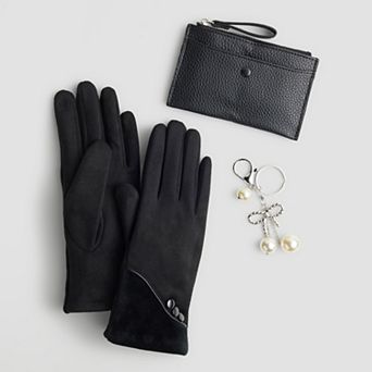 Women's Collection XIIX 2 pc Gloves & Mini Bow Card Case Box Set