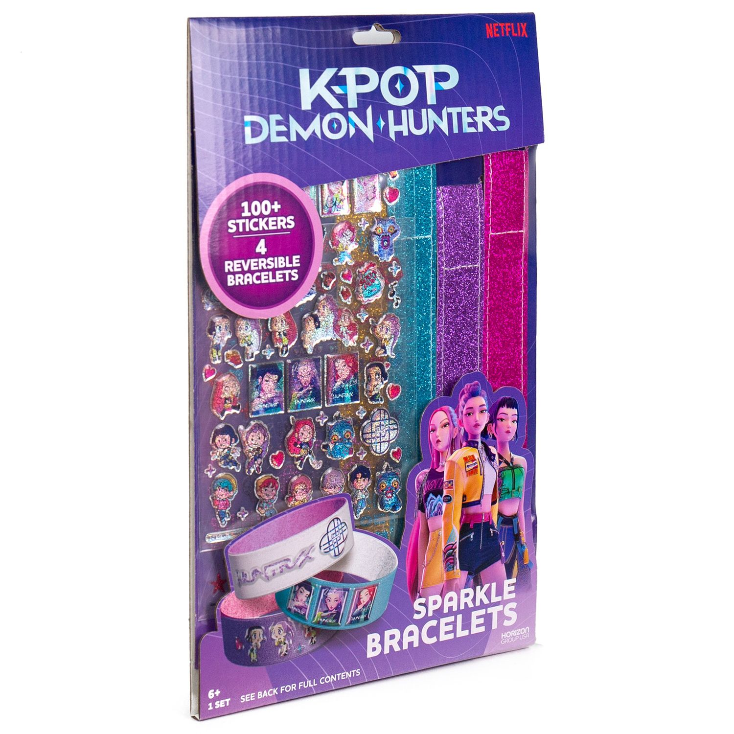 Детские игрушки Netflix KPop Demon Hunters 4 pc Sparkle Bracelets Set