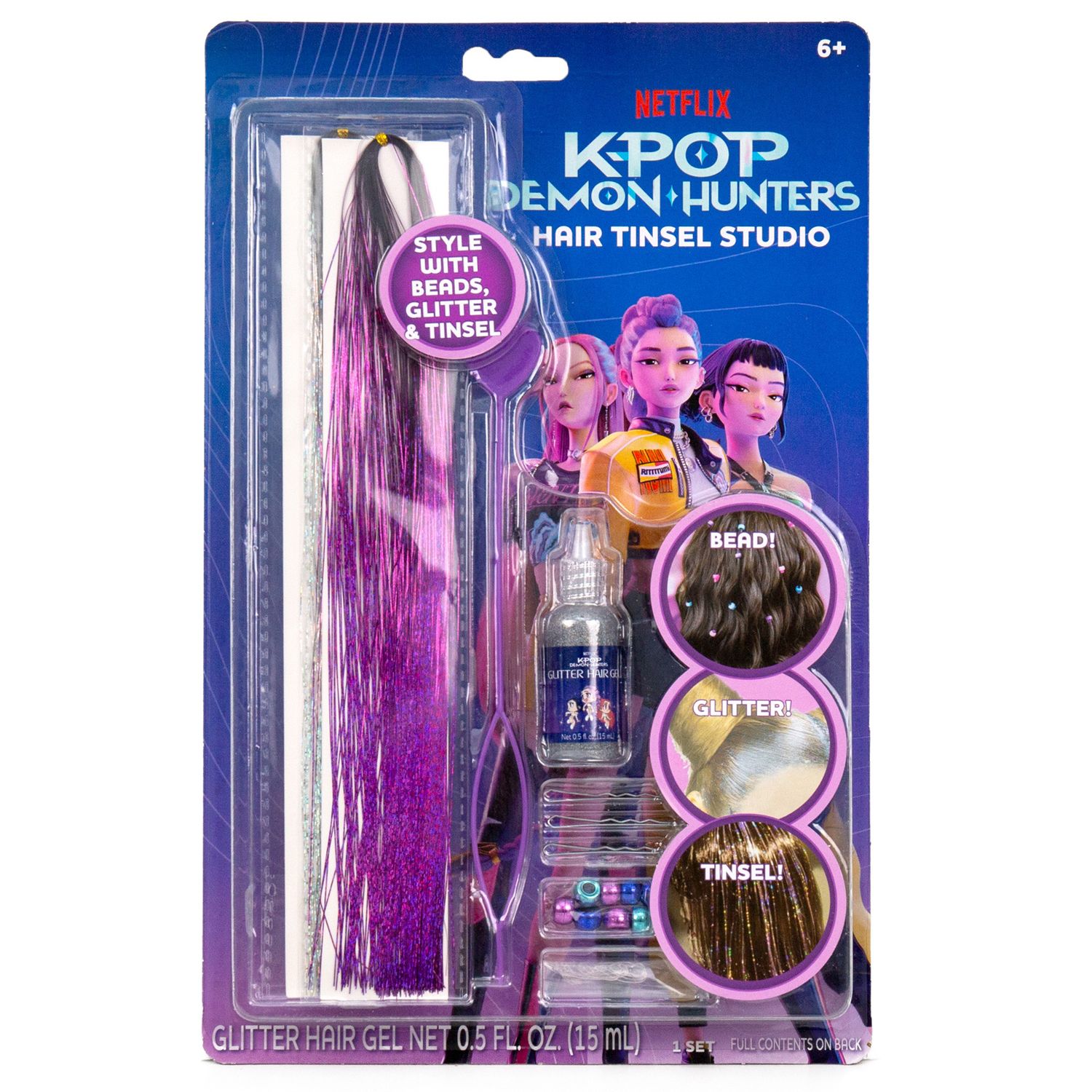 Детская игрушка Netflix KPop Demon Hunters Hair Tinsel Studio with Beads, Glitter & Tinsel — фото 1