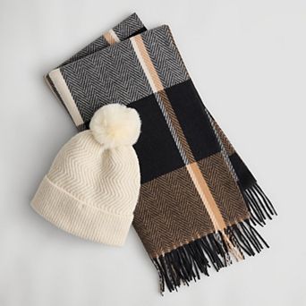 Women's Nine West All Over Paisley Beanie & Scarf Set